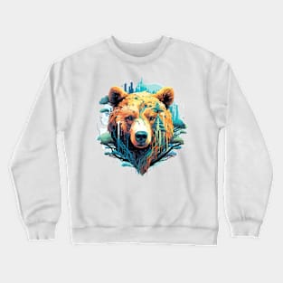Grizzly Bear Animal Freedom World Wildlife Wonder Abstract Crewneck Sweatshirt